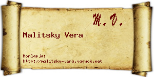 Malitsky Vera névjegykártya